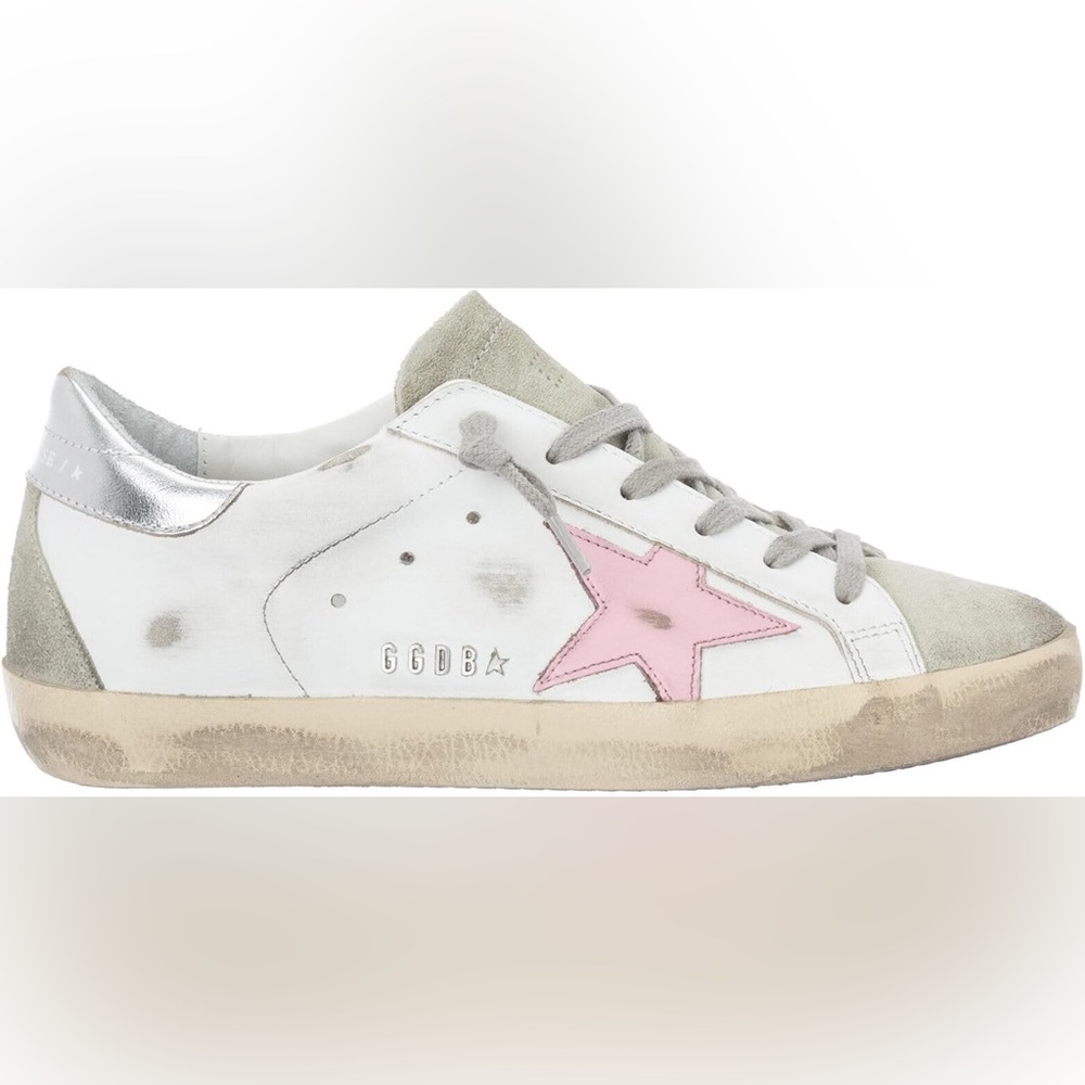 GOLDEN GOOSE Super-star classic leather trainer with spur. star in pink 37 EUC - Picture 2 of 5